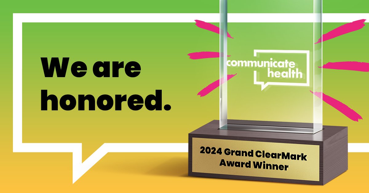 Thrilled to share that, along w/our amazing client @ODPHP, we won the Grand ClearMark Award from @plain_language for new #PlainLanguage MyHealthfinder resources on anxiety! So grateful for ODPHP & their leadership in the #HealthLiteracy space.💚💚💚 centerforplainlanguage.org/wp-content/upl…