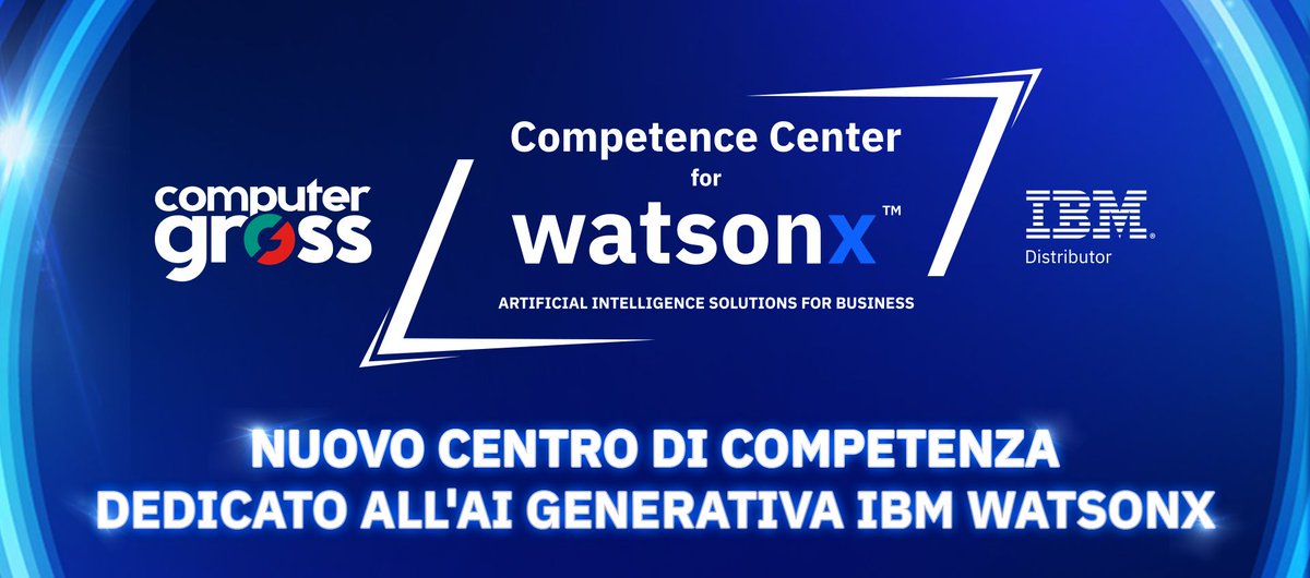 Computer Gross (@computergross) on Twitter photo Computer Gross annuncia un nuovo Competence Center, a disposizione dell'ecosistema dei Business Partner, dedicato all’AI generativa IBM hashtag#watsonx.
Leggi il comunicato >> lnkd.in/d_dM2G29
<a href="/Decollanz/">Maurizio Decollanz</a>, <a href="/IBMItalia/">IBM Italia</a> Computer Gross annuncia un nuovo Competence Center, a disposizione dell'ecosistema dei Business Partner, dedicato all’AI generativa IBM hashtag#watsonx.
Leggi il comunicato >> lnkd.in/d_dM2G29
<a href="/Decollanz/">Maurizio Decollanz</a>, <a href="/IBMItalia/">IBM Italia</a>
