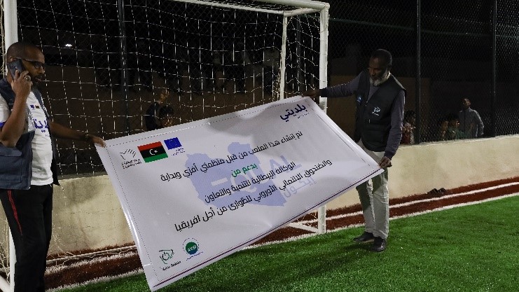 Baladiyati is scoring for social cohesion promoting the renovation of the football pitch in #Darj!⚽ Through this intervention AICS, AVSI, and Bedaya reaffirm the essential role that sport plays in shaping a sense of community and strengthening local resilience #AfricaTrustFund