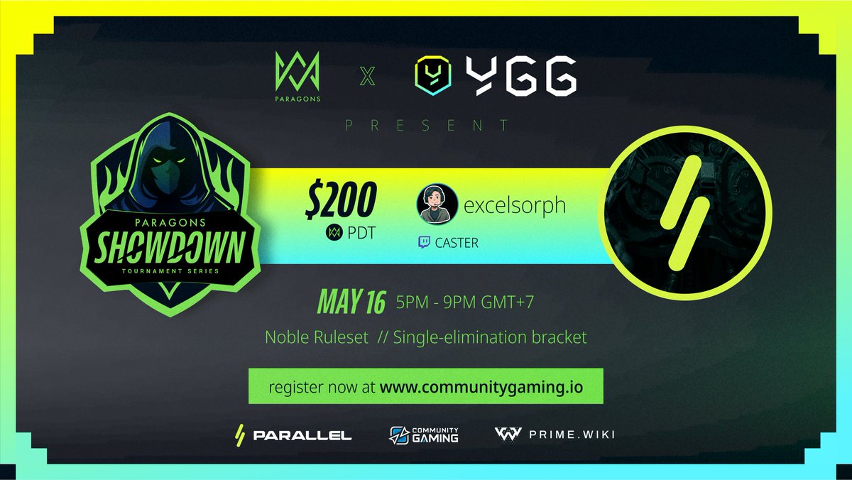 This week Paragons Showdown is open for registrations, and in this edition Legendary cards are banned! DEETS👇 📆 16 May 5 PM GMT+7 💰 $𝟮𝟬𝟬 𝗣𝗿𝗶𝘇𝗲 𝗽𝗼𝗼𝗹 𝗶𝗻 $𝗣𝗗𝗧 🎮 Noble Ruleset Format To register: communitygaming.io/tournament/par…