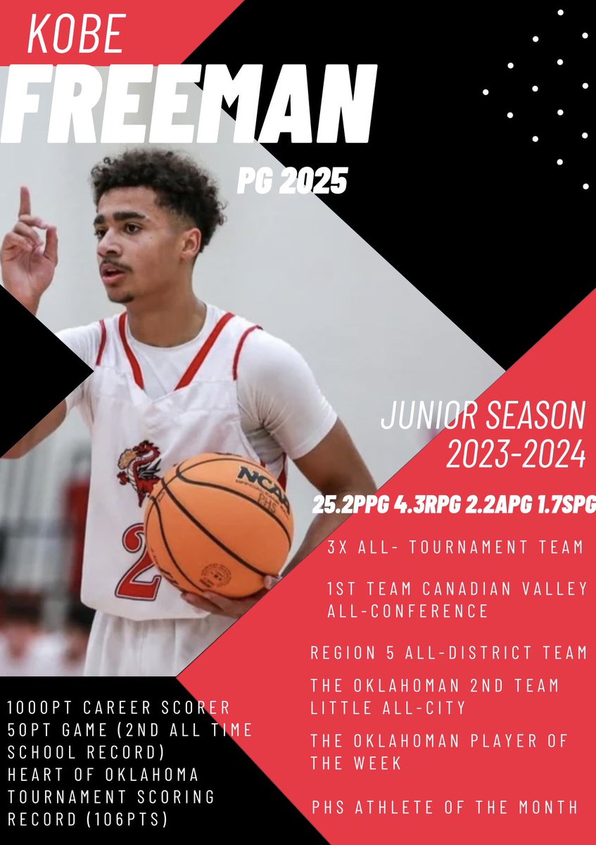 𝓚𝓸𝓫𝓮 𝓕𝓻𝓮𝓮𝓶𝓪𝓷 (@thekobefreeman) on Twitter photo Junior year ✅
I’ll be playing with <a href="/2025wolfpack/">Oklahoma Wolfpack 17U (Freeman)</a> in Wichita for <a href="/PRO16League/">PRO16/NXTPRO League</a> LIVE Period this weekend. First game vs BTI Pressure Elite NXT Friday May 17th 11:15am Junior year ✅
I’ll be playing with <a href="/2025wolfpack/">Oklahoma Wolfpack 17U (Freeman)</a> in Wichita for <a href="/PRO16League/">PRO16/NXTPRO League</a> LIVE Period this weekend. First game vs BTI Pressure Elite NXT Friday May 17th 11:15am