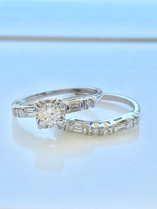 Excited to share the latest addition to my #etsy shop: Diamond Wedding Set, 14k Gold, Engagement Ring And Matching Wedding Band, Size 6, 1940's Vintage Style etsy.me/3K4dtTK #diamond #vintage #solitaire #gold #wedding #14k #EtsyStarSeller #LittleWomenVintage