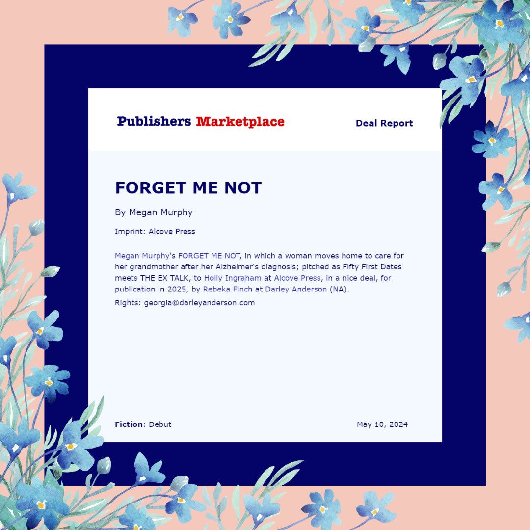 🚨✨BOOK NEWS✨🚨

I’m ecstatic to share my debut novel FORGET ME NOT will be out with <a href="/AlcovePress/">AlcovePress</a> in 2025!! FMN is the “Fake Dating a Hot Nurse Because Grandma Has Memory Loss” book of my DREAMS, &amp; I can’t wait for readers to fall in love with Elle, Adam, &amp; Lovie next year💙