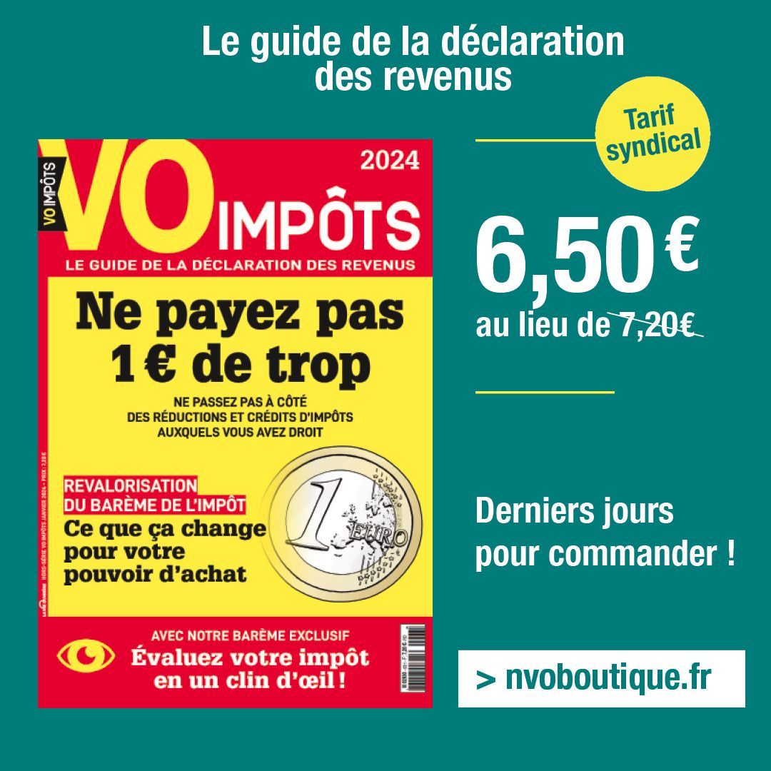 [VO #IMPÔTS 2024📕]
⏳Tic-tac ! La date limite de déclaration approche !
Armez-vous vite du #guide de référence pour déclarer vos revenus et ne pas payer 1€ de trop !
Commandez votre VO Impôts 👉🏼 buff.ly/3S3NAqT 
⚠️ Guide non inclus dans l’abonnement de la Vie Ouvrière.
