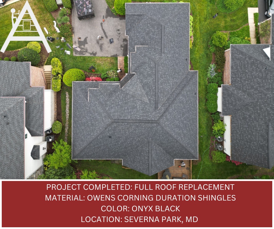 Check out this stunning brand new Owens Corning Onyx Black roof installed by AROCON roofing! 😍 Say goodbye to leaks and hello to a sleek, modern look for your home. 🏠 Contact us today to schedule your own roof upgrade. #newroof #roofinggoals #AROCONroofs