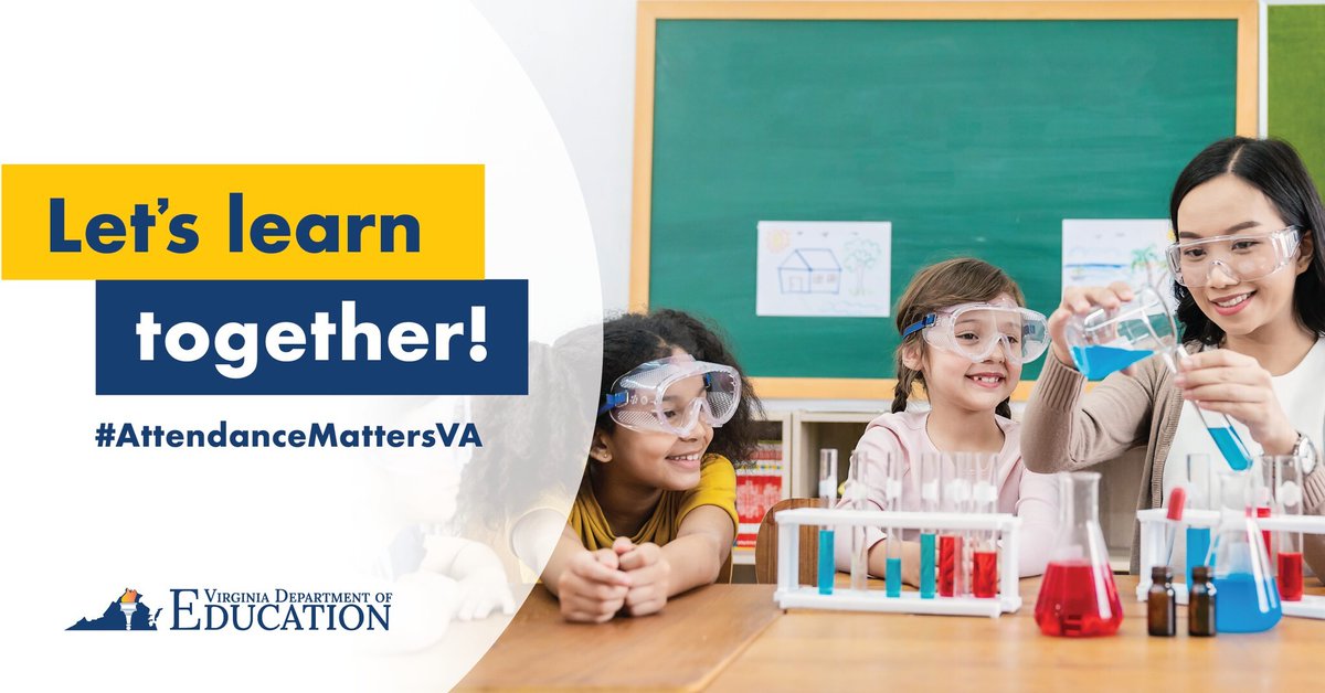 School attendance matters! Students who frequently miss school are more likely to fall behind, leading to more of a struggle in the classroom. Let's spread the word about the importance of school attendance. #AttendanceMattersVA