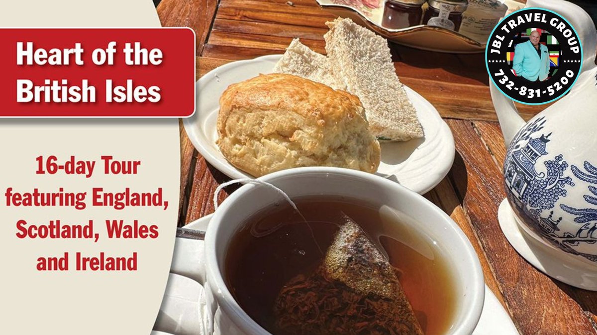 Along with tea, traditional English tea typically includes snacks such as cake, finger sandwiches, and scones. Save $400 per couple on the September 25 tour departure if you book by 6/26/24. #england #scotland #wales & #ireland #escortedtour