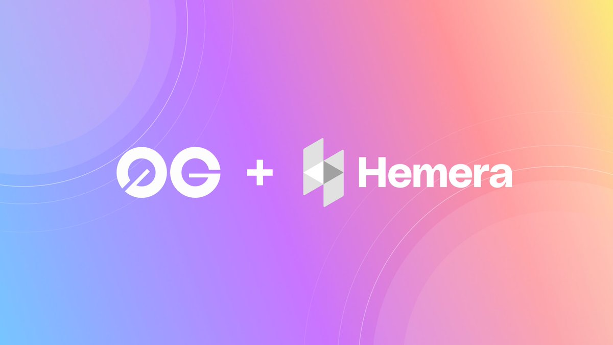 1/ 0G is pleased to announce its partnership with @HemeraProtocol 🎊

Both parties will also explore other ways to partner near-term, including how 0G can support Hemera’s large language models (LLMs) that power their AI Agents.

#0g_labs #DecentralizedAI #DataAvailability…