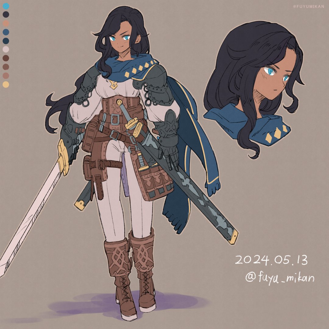 「character idea sketch【2024.05.13】傭兵のお姉さん」|FUYUMIKANのイラスト