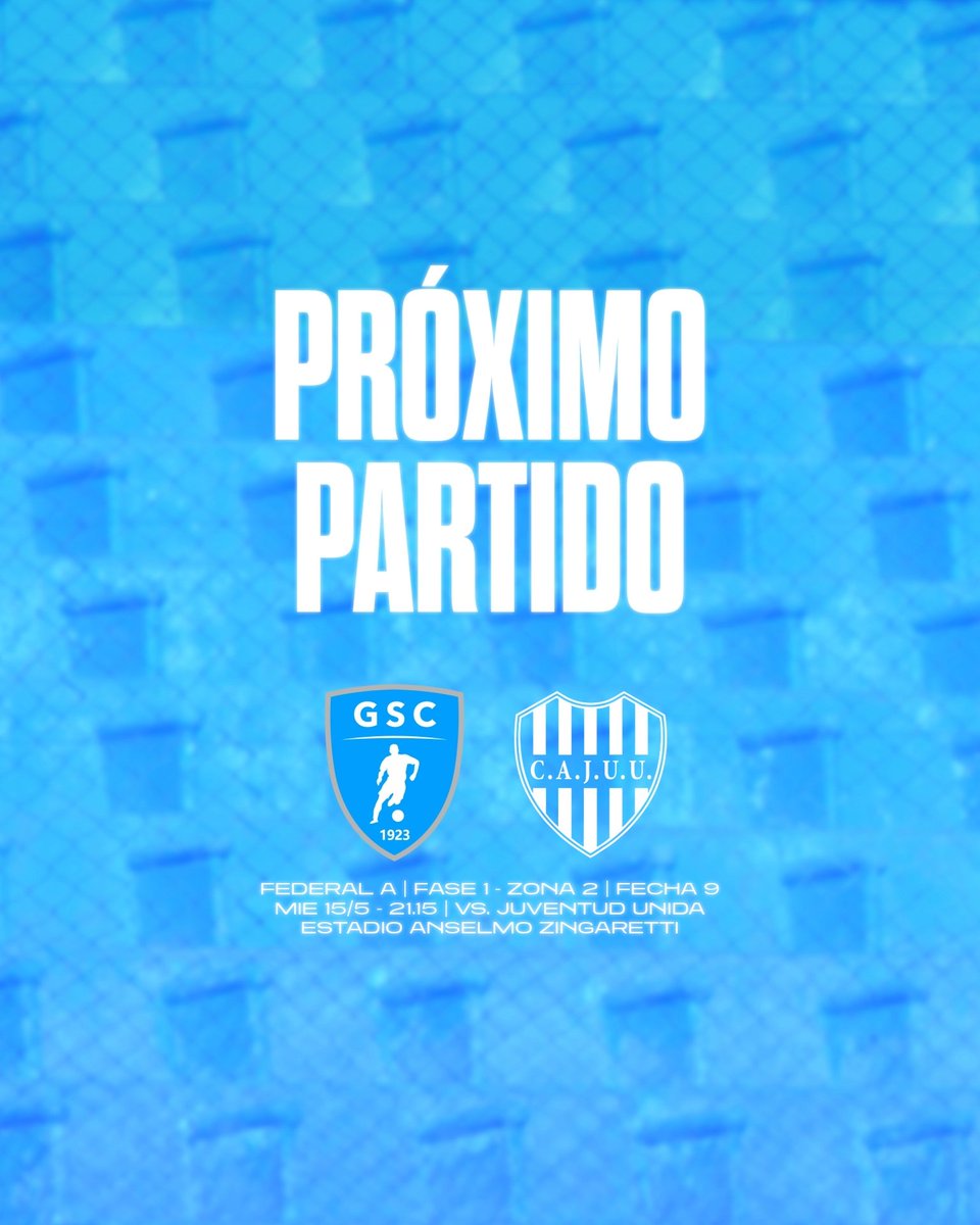 FEDERAL A | FECHA 9 

¡Todo listo para recibir a Juventud en casa! 💪🏼

🔜 El próximo miércoles a las 21:15, recibimos en el Anselmo Zingaretti a Juventud Unida de San Luis por la novena fecha del Torneo #FederalA.🏆

¡Vamos todos a la Boedo a alentar a Gutiérrez! 

#VamosCele🩵