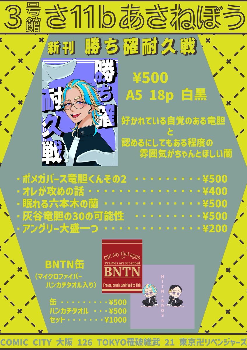 インテ【3号館さ11b】
うきょうさんと合同で参加してます~!!
売り子でらんちゃんもいる!!楽しみ過ぎる!!
新刊内容だいぶ走っちゃったけどりんど~くんは全部可愛く描けてるので!!見に来て!!!