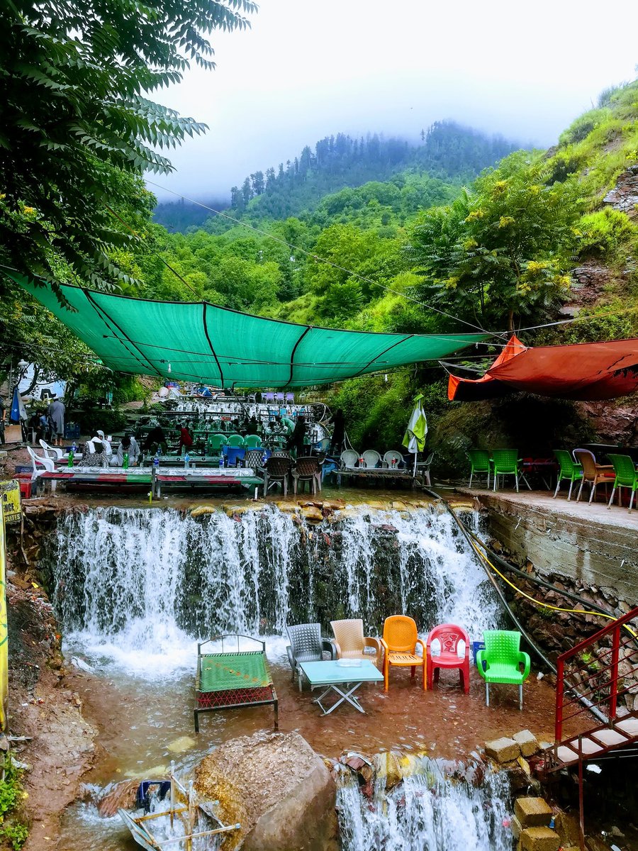 Aabshar Cafe at Kiwai, Mansehra Some people don't like using such use of waterfalls for such cafes. What's your opinion?