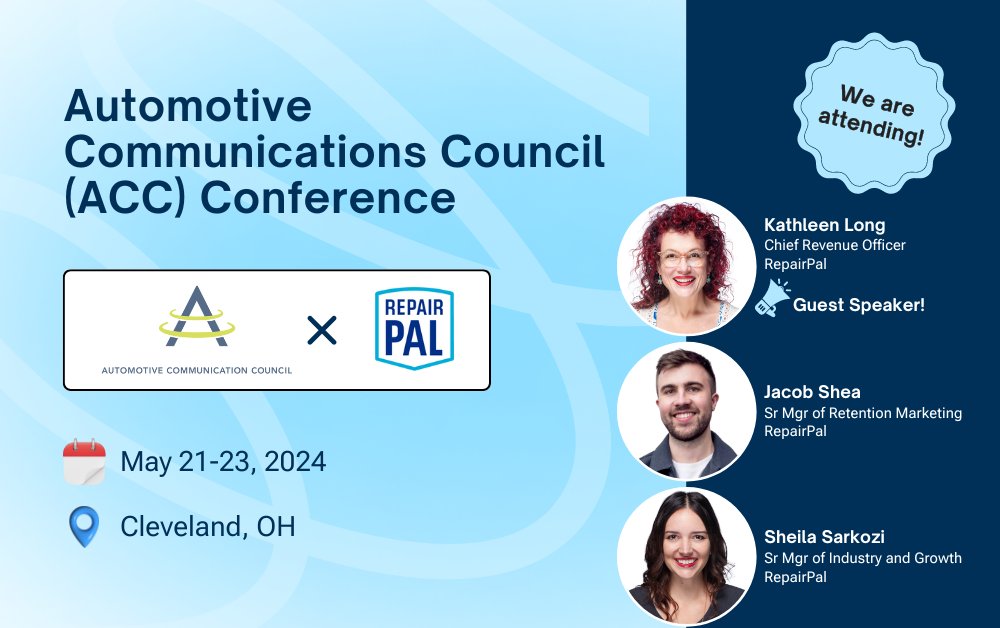 We're super excited to have Kathleen Long, CRO at RepairPal, hitting the stage this year. You won’t want to miss her insights! 🌟

#ACCCleveland2024 #AutomotiveMarketing #BackstagePass #ACC #ACC2024