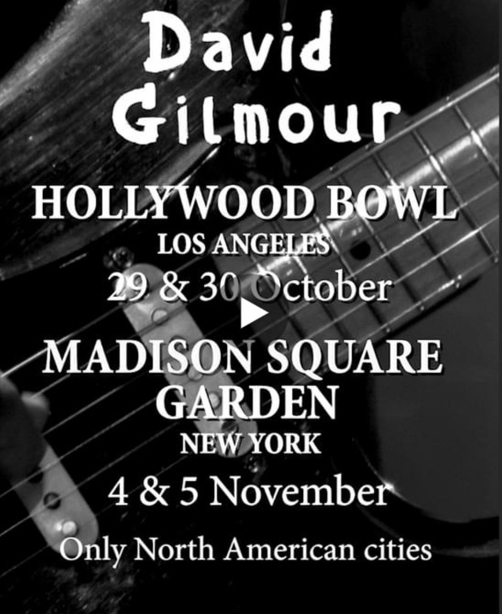 Great news for our North Anerican friends. <a href="/davidgilmour/">David Gilmour</a> has confirmed West and East coast USA dates!!! <a href="/pinkfloyd/">Pink Floyd</a> <a href="/GilmourRomany/">Romany Gilmour</a> @guypratt