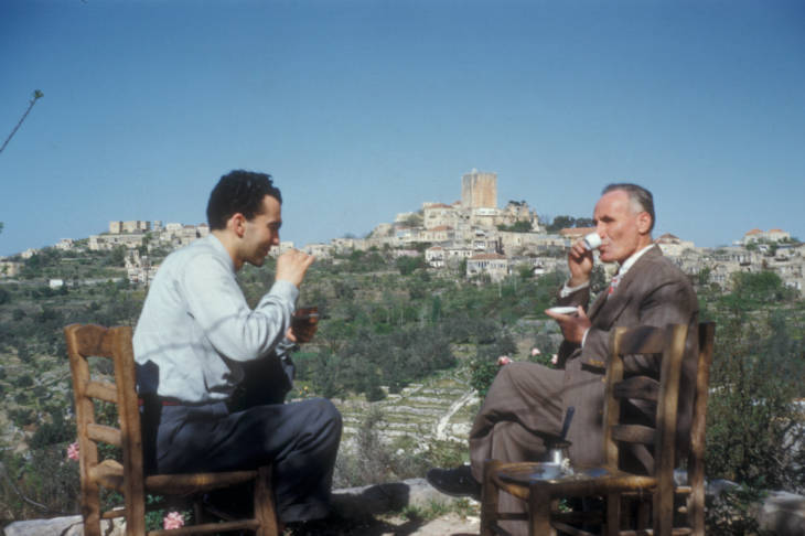 Syrian men drinking coffee in Safita, Syria, 1950. 🇸🇾