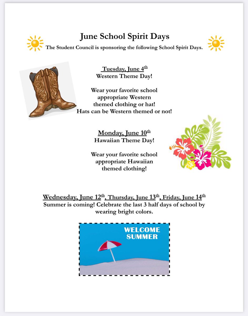 atsdstucouncil's tweet photo. June spirit days!
@atsdschools https://t.co/h8TeeskZB7