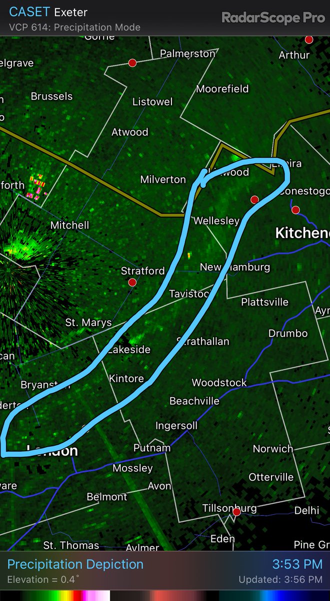 Watching some cells firing along the north side of this area of convergence. #ONStorm #ONwx