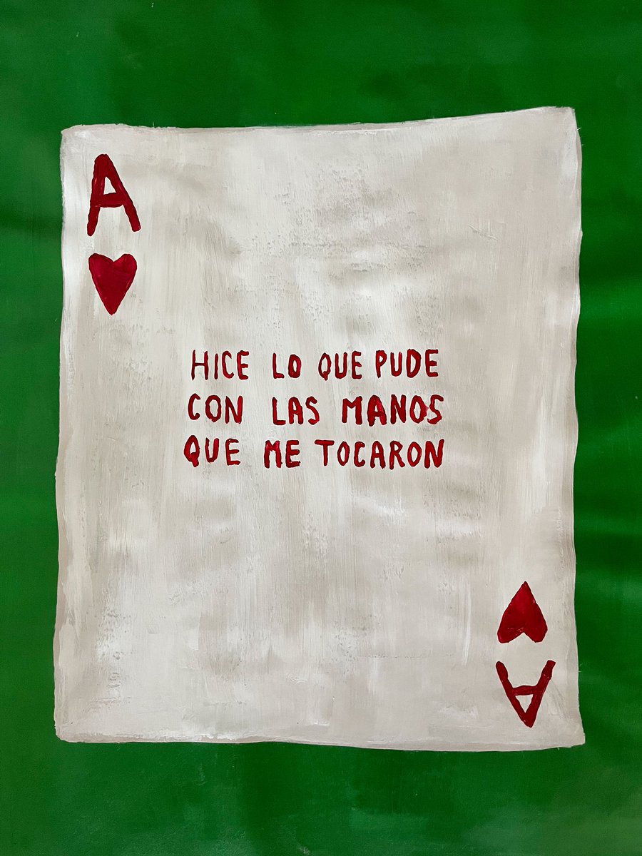 Nuevas piezas disponibles en catálogo: 

romandecastro.myportfolio.com/1

Fig. 1: “As de corazones.” (Acrílico sobre tela)