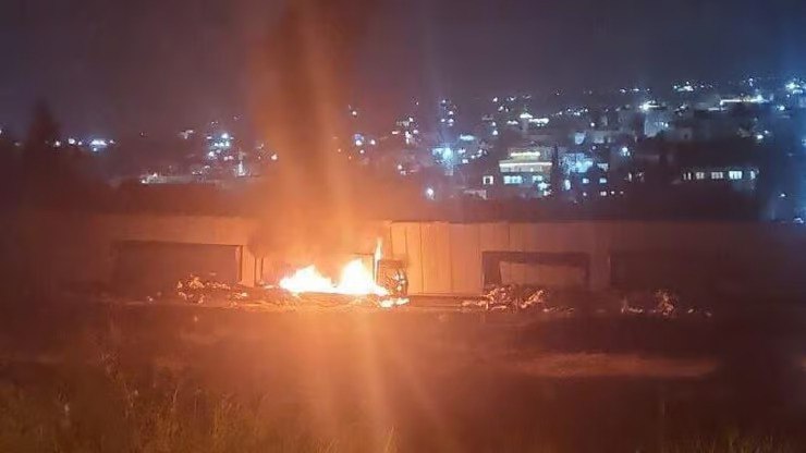 UPDATE | Another aid truck has just been set on fire by Israeli settlers.