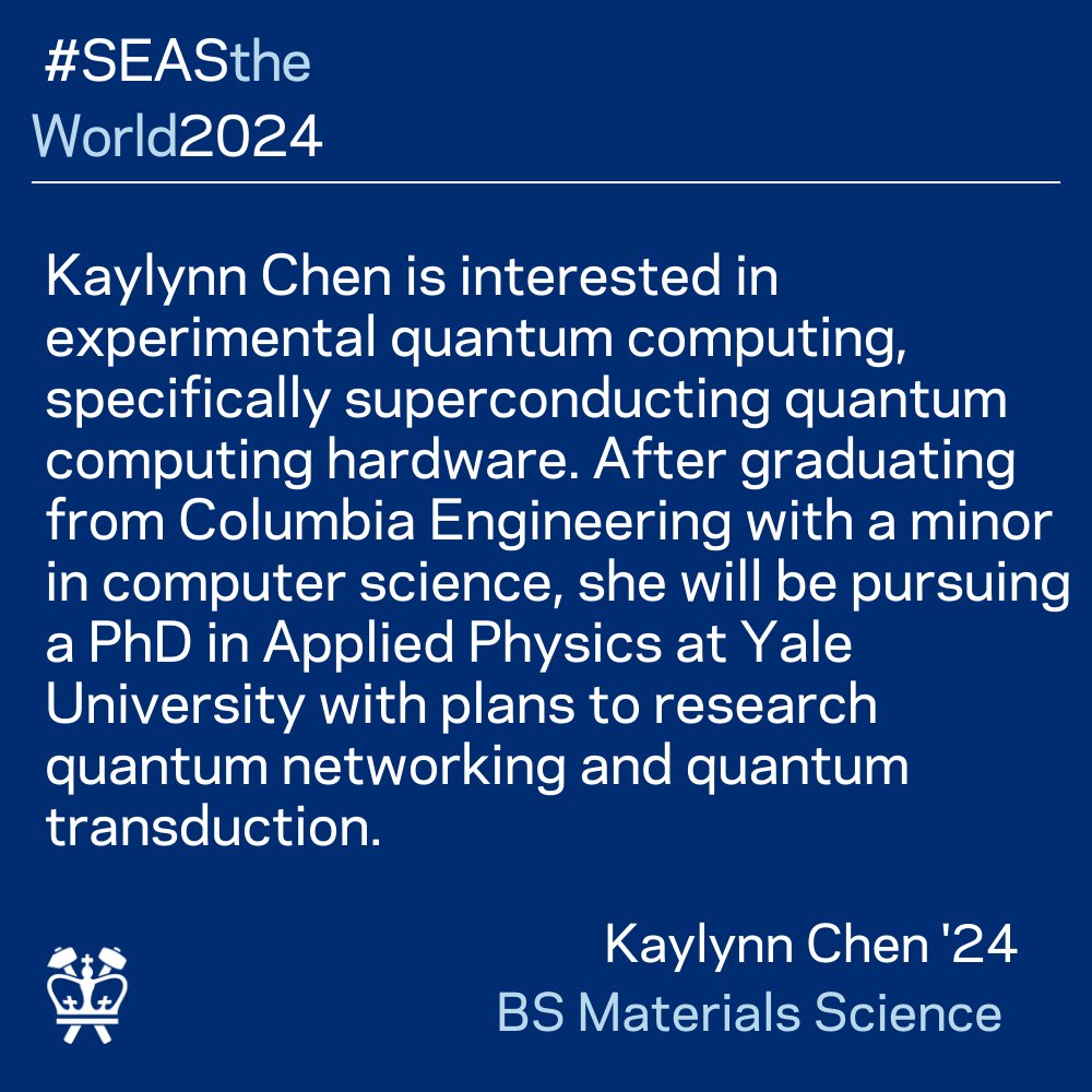 Congratulations @CUSEAS @APAMMSECU Kaylynn Chen '24 - Winner of the Rhodes Prize for Materials Science #seastheworld24 apam.columbia.edu/2024-apam-seni…