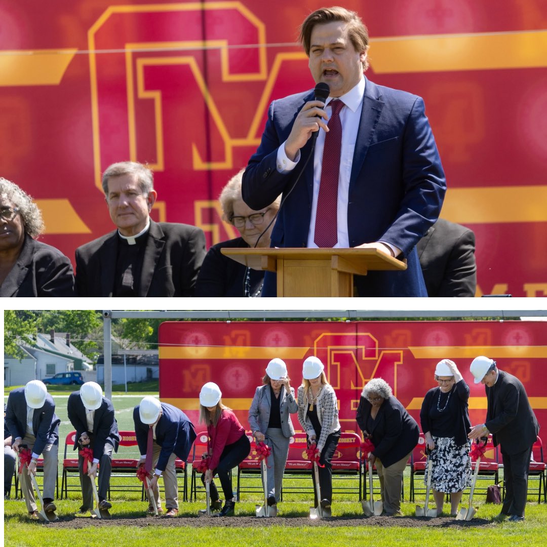 MooneyFamily's tweet photo. As we come to the end of a great year at Cardinal Mooney High School, we gathered to mark the breaking of ground for our new track and athletic field. Thanks to the generosity of the #MooneyFamily, our teams will have a brand new track and field for the 2024 fall sports season! https://t.co/HUEYMGVcZI