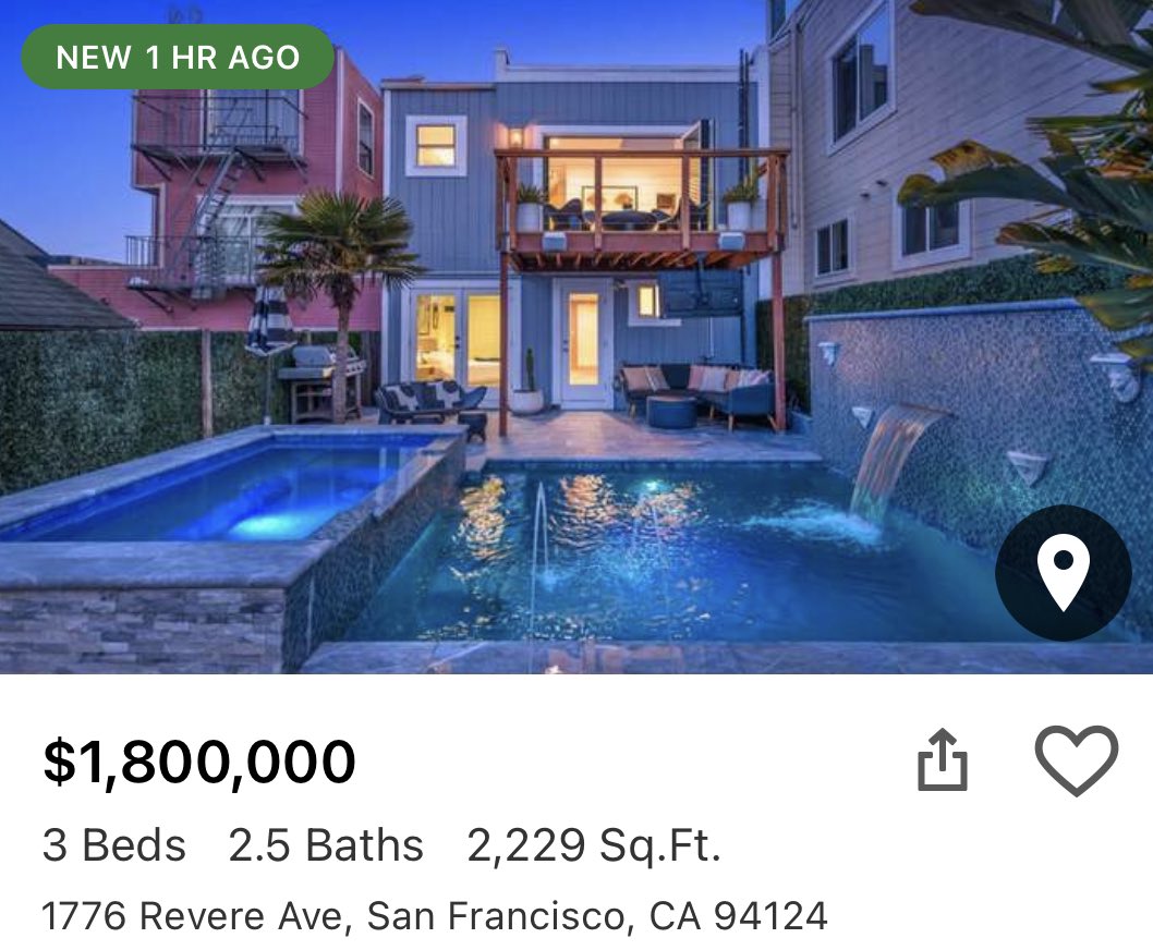 $1.8MM house with pool for sale in the Bayview neighborhood of San Francisco