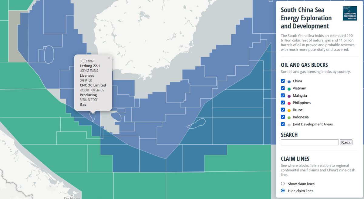 AMTI’s map of South China Sea Energy Exploration and Development has been refreshed for 2023 with new blocks and updated stakeholders: cs.is/2N9vvEv