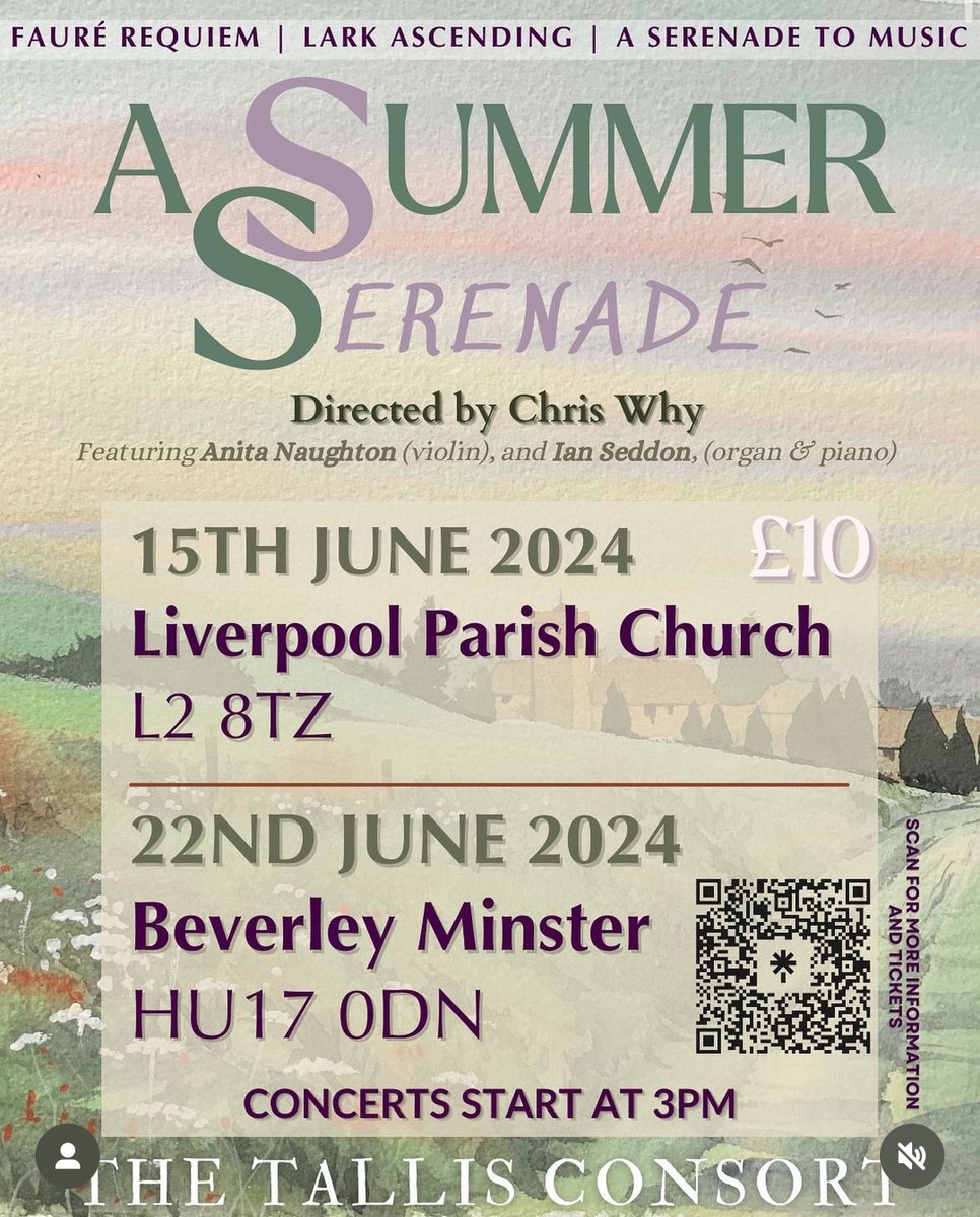 So pleased that @tallisconsort are returning to #Liverpool this summer after a hugely successful concert @LiverpoolParish in January. Delighted to be joining the gang again to sing this beautiful programme. Do come along and join us for the afternoon! Link below 👇