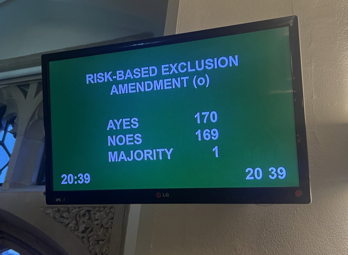 Tonight’s vote on improving the risk based exclusion policy was won by only one vote. Decisions are made by those who turn up.