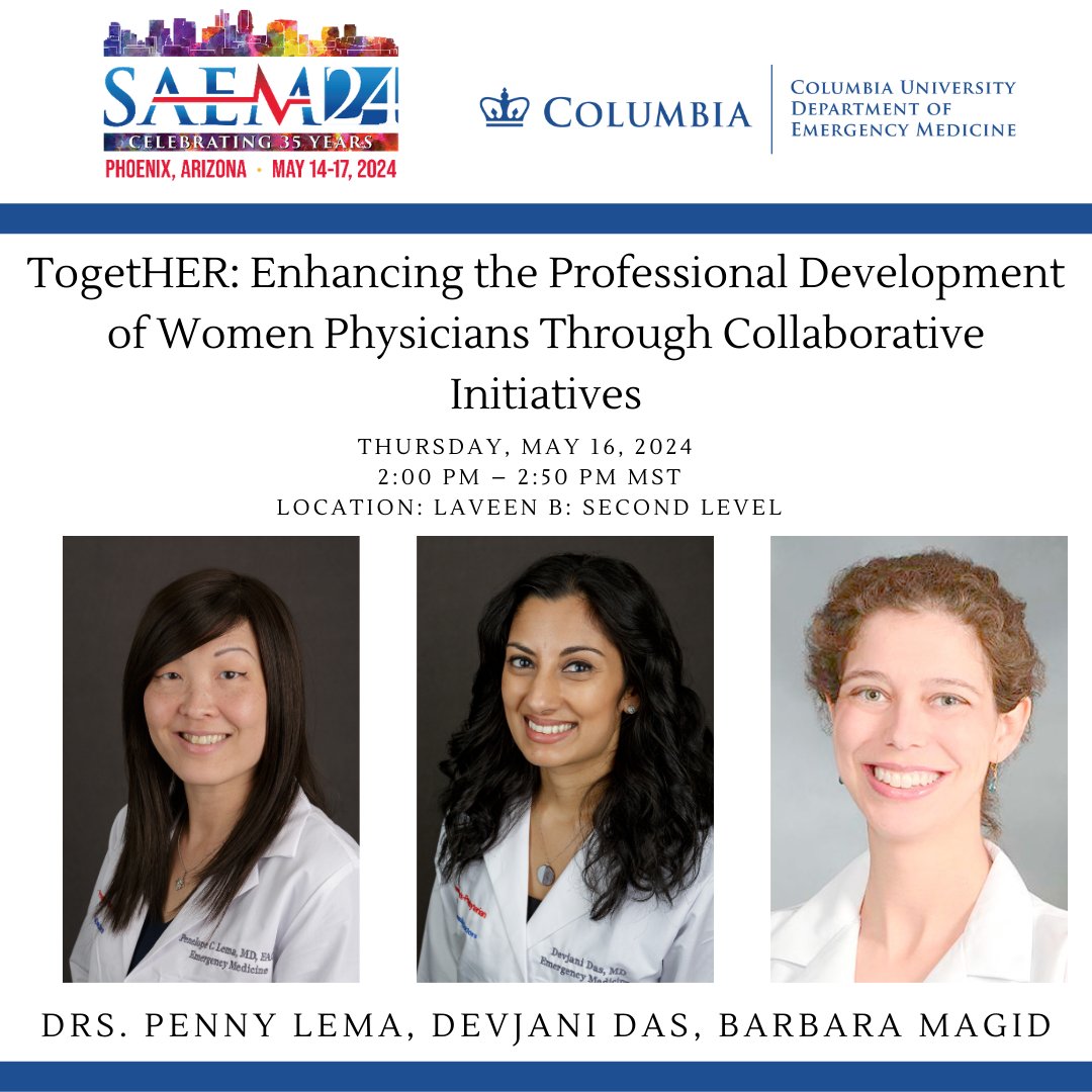 Some of our amazing residents will be at #SAEM24 <a href="/SAEMonline/">SAEM</a> giving talks and panelists with our faculty and EM leaders! If you see them, snap a photo and tag us! #emergency #medicine #arizona #education