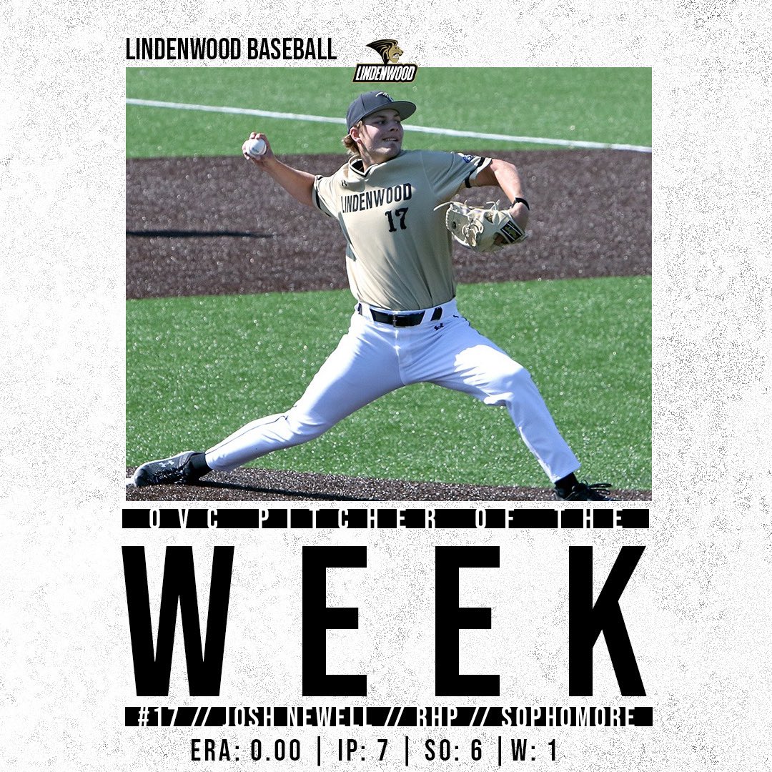 Josh Newell of the @LULIONSBASEBALL 🦁⚾️ team has been named OVC Pitcher of the Week for his strong performance on Sunday 📕 | tinyurl.com/bdfy83u7 #NewLevel x #OVCit