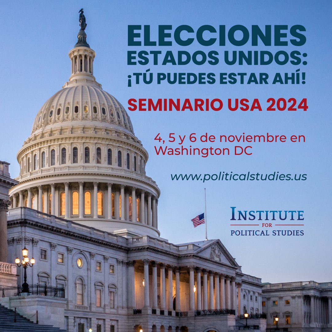 Desde el Institute for Political Studies lanzamos el Seminario Elecciones USA 2024 que se realizará del 4 al 6 de noviembre en Washington DC. 

Informes e inscripción en politicalstudies.us y en info@politicalstudies.us