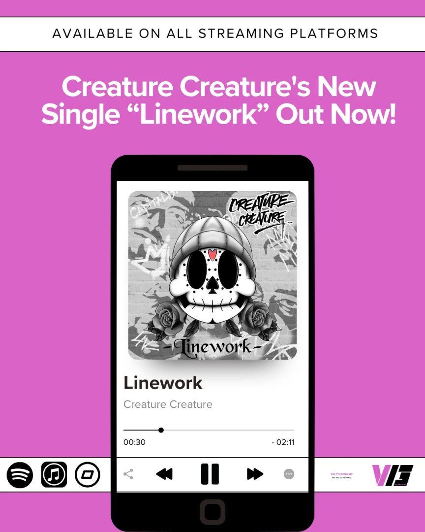 Brighton's Creature Creature is back with their latest single 'Linework,' now streaming everywhere! Keep an eye out for their highly anticipated EP 'The Noise' out on May 27th. #creaturecreature #v13promotions