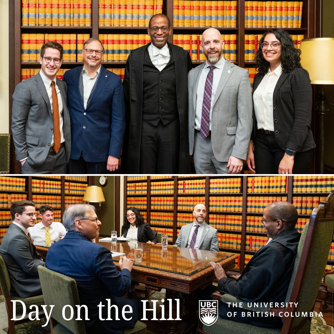 🌿 Discover PhD student Daniel Barker-Rothschild's exciting journey to Ottawa for @UBC 's #DayOnTheHill! 🎓🇨🇦 As part of the ##Forestry and #BioProducts Team, he had the special opportunity to accompany UBC President Dr. Benoit-Antoine Bacon(@ubcprez) and his supervisor Dr.…