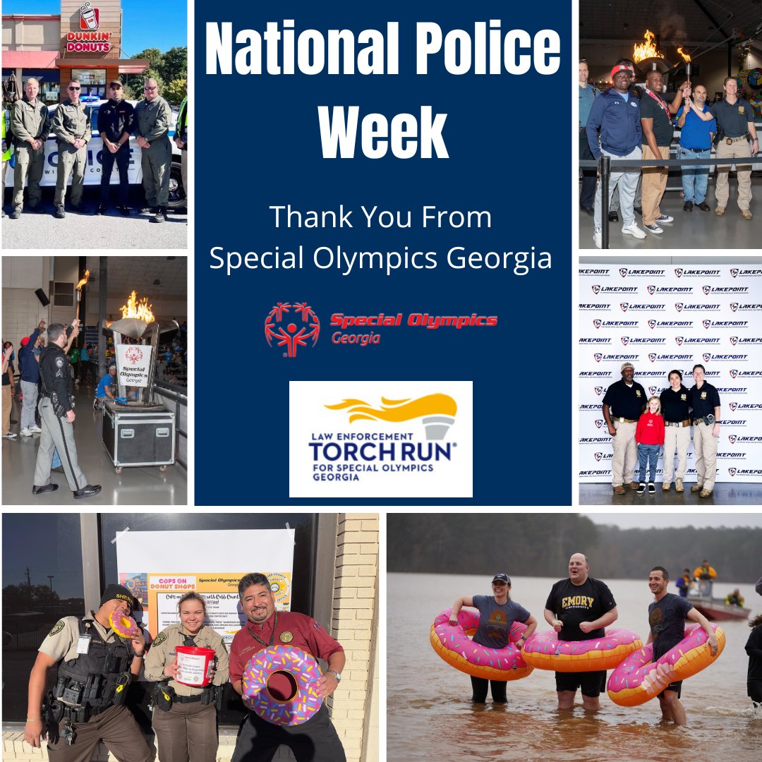 #SpecialOlympicsGeorgia would like to thank all Law Enforcement Torch Run agencies for everything they do to support #SOGA athletes! The time and dedication towards spreading #inclusion is appreciated & doesn't go unnoticed! #LETR #TorchRun #NationalPoliceWeek #ChooseToInclude
