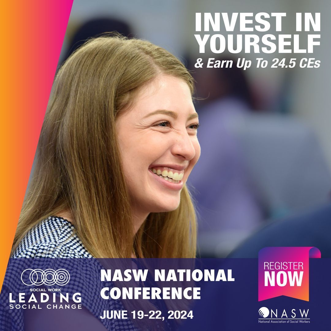 Elevate your social work expertise with professional development opportunities at #NASW2024, June 19-22. Earn up to 24.5 CEs, while immersing yourself in dynamic keynote presentations, interactive workshops, and opportunities for meaningful connections.  buff.ly/4aYCGet