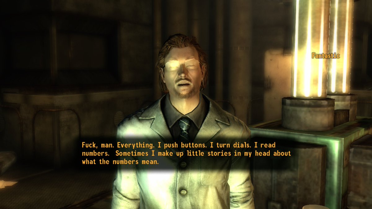 Wonder_Phoenix's tweet photo. Taking notes from Fallout: New Vegas for future interviews https://t.co/HmfcIBc8Yb