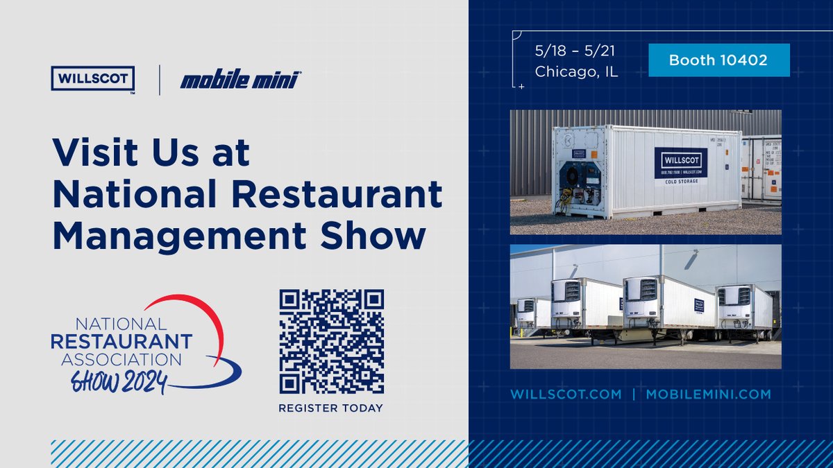 AMCStorage's tweet photo. Visit us at the @nationalresturantshow in Chicago! This coming weekend, May 18 - 21 at booth #10402. Learn all about cold storage:  https://t.co/gKkFHhjXKE

#2024restaurantshow #NRAS #coldstorage #storage #chicago #reefer #cold #restaurant @willscot  @MobileMini https://t.co/JMGl4C9nDe