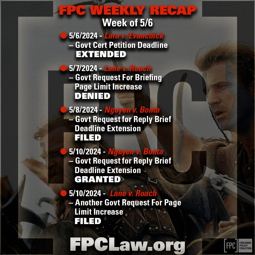 Thanks to the support of the FPC Grassroots Army, we’re inching closer to SCOTUS every week on issues ranging from monthly purchase limits to carry bans to “assault weapon” and standard capacity magazine bans and more.

Here’s a look at last week's advancements on our march to a…