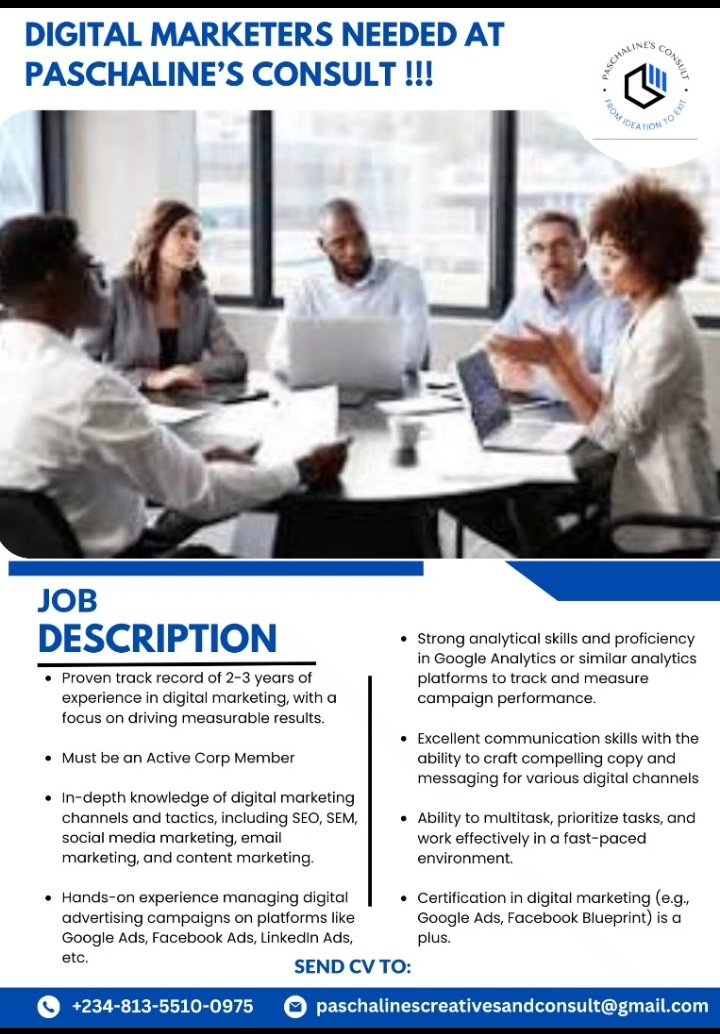 PConsult186937's tweet photo. We are hiring Digital Marketers

Send your Resume to paschalinecreativesandconsult@gmail.com 

#digitalmarketer #marketers #HIRINGNOW #hiring #Eurovision https://t.co/fRpSq2V907