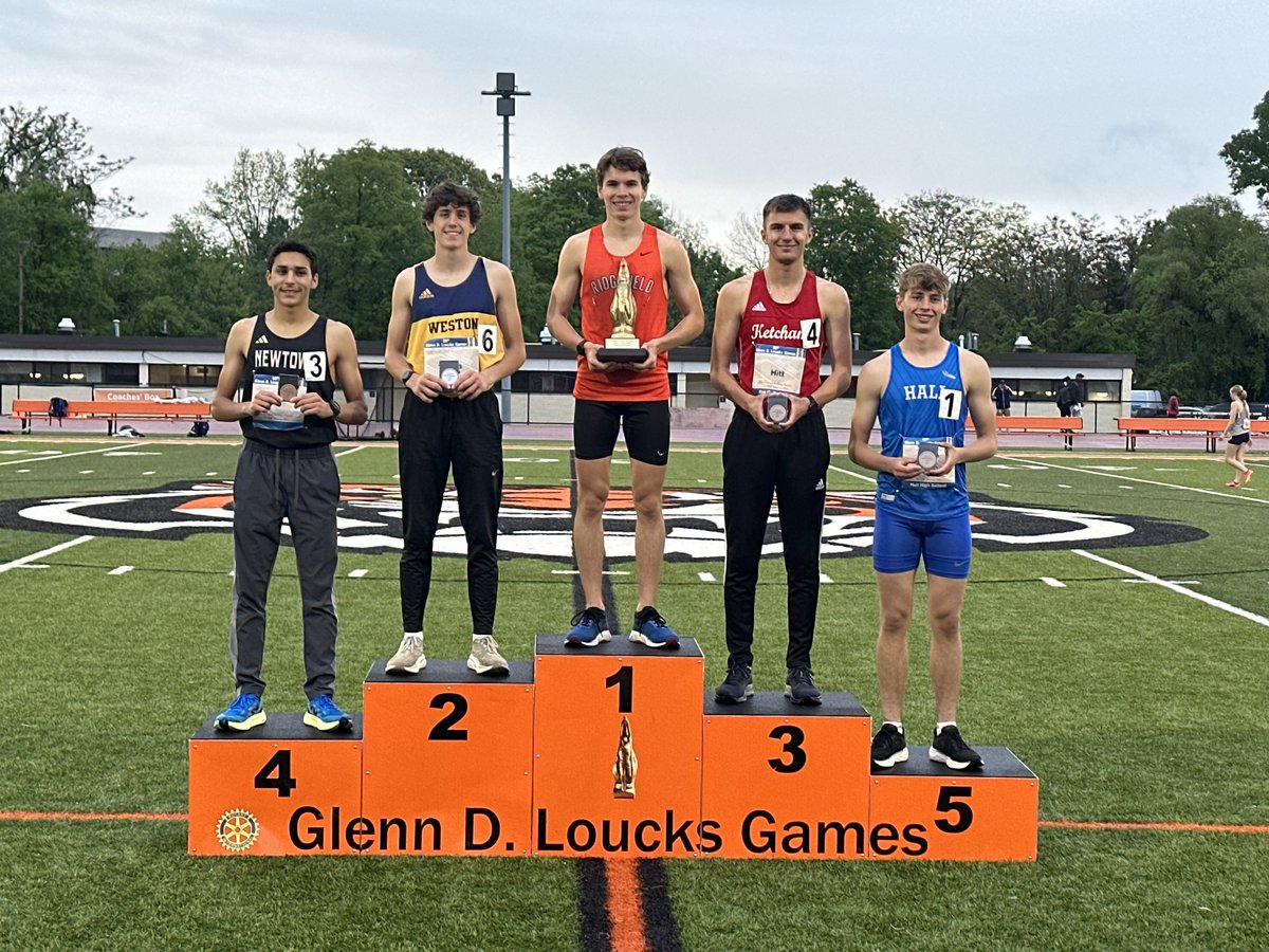 Loucks Games at White Plains High School. Connor finished third in an elite field of racers from across the northeast. His time of 1:54.31 is a new school record and number 2 in New York State. His time also qualified him for the State Meet in June. Way to go Connor!