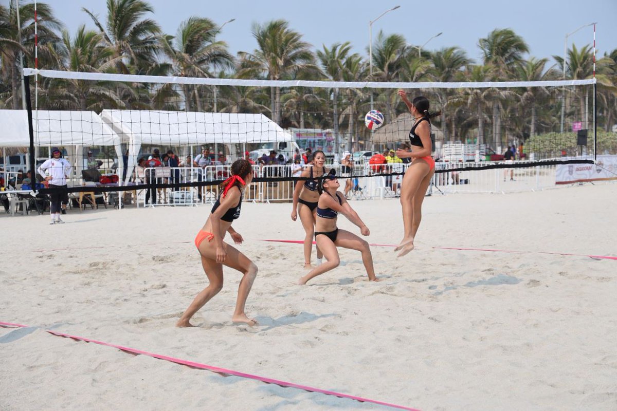 indecam's tweet photo. Campeche remontó a Nuevo León en la categoría, juvenil superior de la rama femenil de los Nacionales CONADE 2024 en Voleibol de playa, para asegurar pase a los cuartos de final. #CampecheHaciaLaVictoria
#NacionalesCONADE2024 https://t.co/LNprxvgq4G