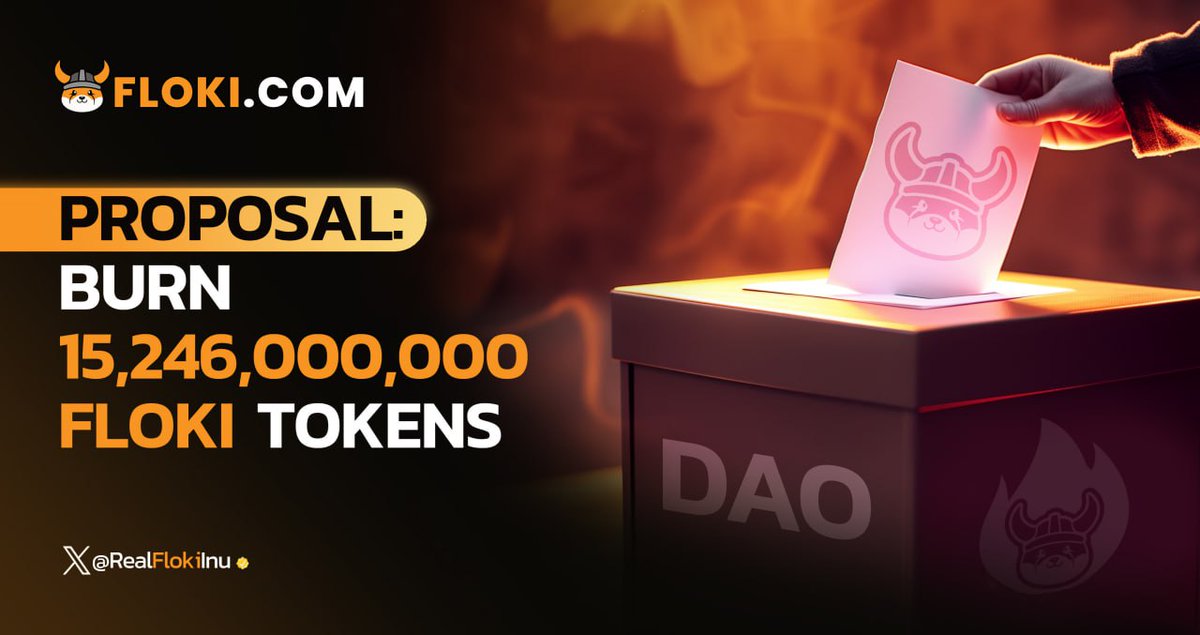 NEW DAO PROPOSAL: BURN 15,246,000,000 $FLOKI TOKENS A new Floki DAO proposal just went live on whether or not to burn 15,246,000,000 $FLOKI tokens. Please read the proposal and vote here 👇👇👇 snapshot.org/#/floki-inu.et…