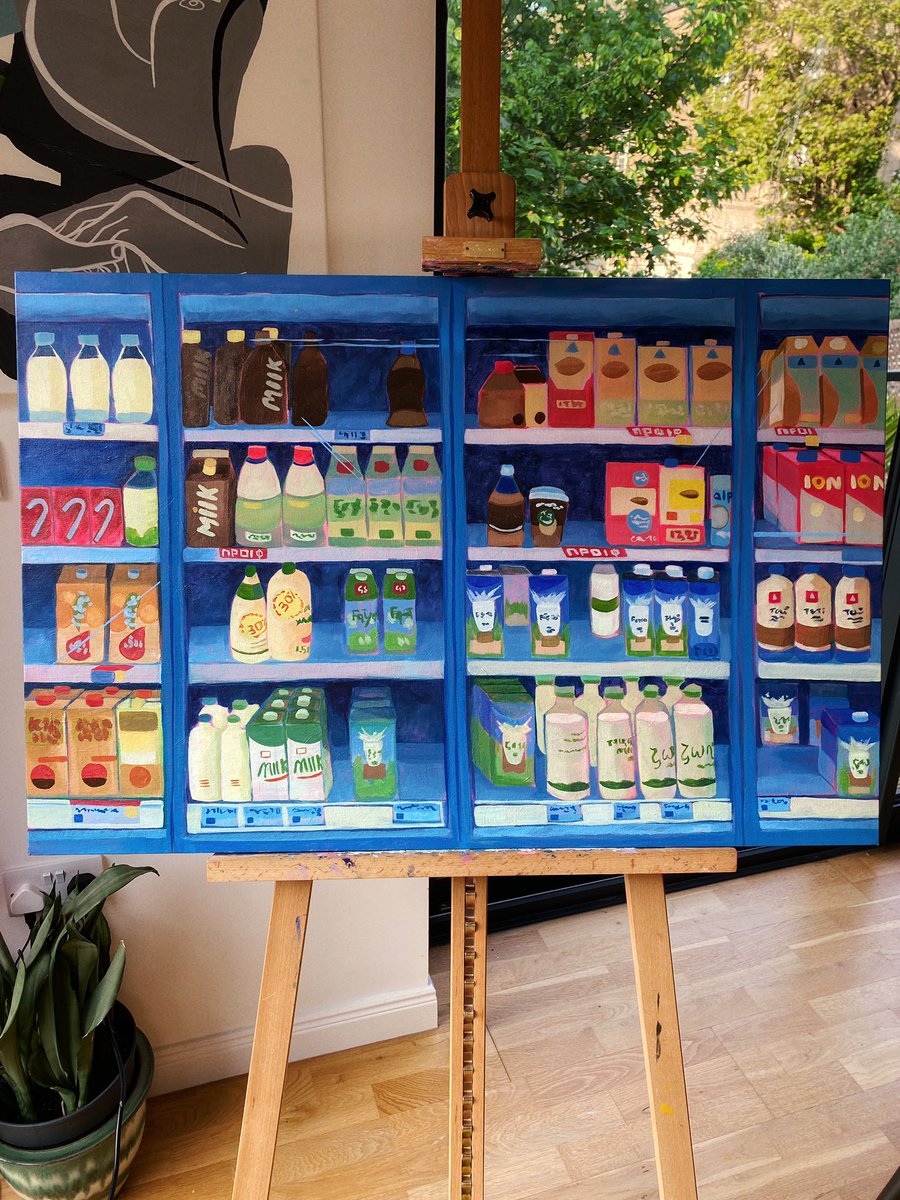 almost 2 years later &amp; I painted this milk fridge 💙 
61x92cm acrylic on canvas