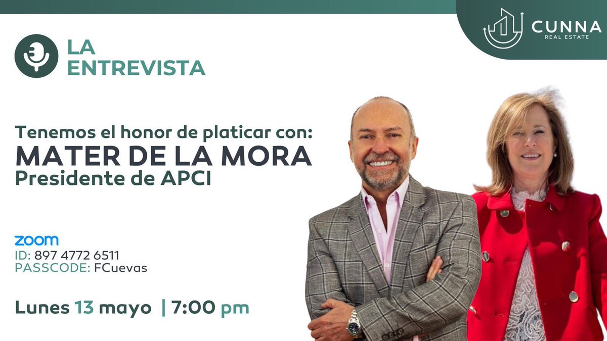 Hoy, 13 de mayo del 2024, nuestra presidente, Lic. Mater de la Mora, estará participando en La Entrevista, presentada por Felipe Cuevas. 

¡Es un evento que no puedes perderte! Únete y sé parte de esta conversación inspiradora e informativa. ¡Te esperamos! 🌟

#APCIENMOVIMIENTO
