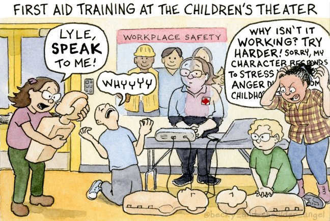 Today's postcard: First Aid Training at the Children's Theater