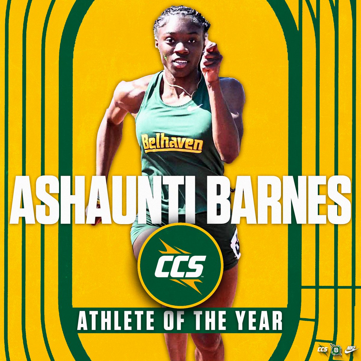 𝐂𝐂𝐒 𝐀𝐭𝐡𝐥𝐞𝐭𝐞 𝐨𝐟 𝐭𝐡𝐞 𝐘𝐞𝐚𝐫

Congratulations to Ashaunti Barnes on being named the <a href="/CCofSouth/">Collegiate Conference of the South</a> Women's Track &amp; Field Athlete of the Year

📰 | bit.ly/3UE2C84

#GoGreen | <a href="/BelhavenTFXC/">Belhaven Track & Field/XC</a>