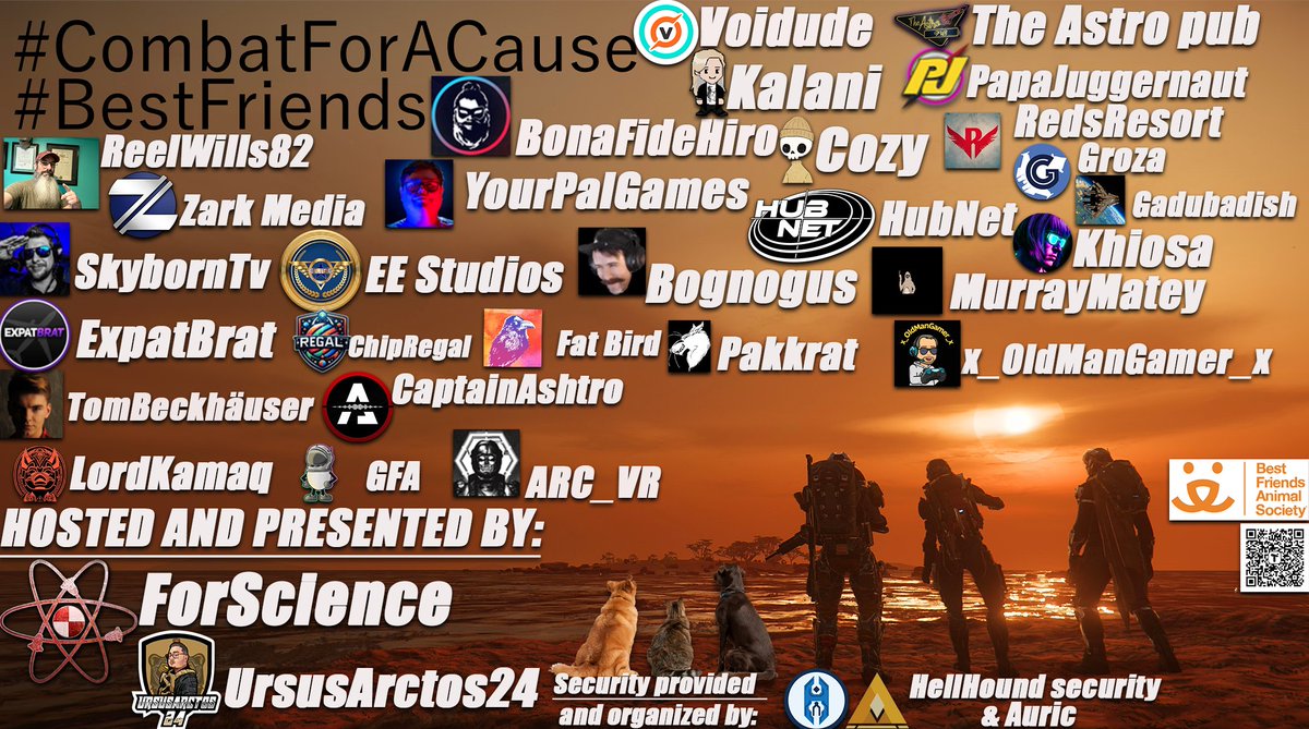 PapaJuggernaut1's tweet photo. JUST ANNOUNCED 🔴 Honored to be part of #CombatForACause this Saturday, benefitting @bestfriends - the largest no-kill sanctuary in America!
Join me at 2pm PDT as I get beat up by Star Citizen content creators with PvP skills.
Early donations: https://t.co/rknhaZ649k https://t.co/2wP5LbwIbW