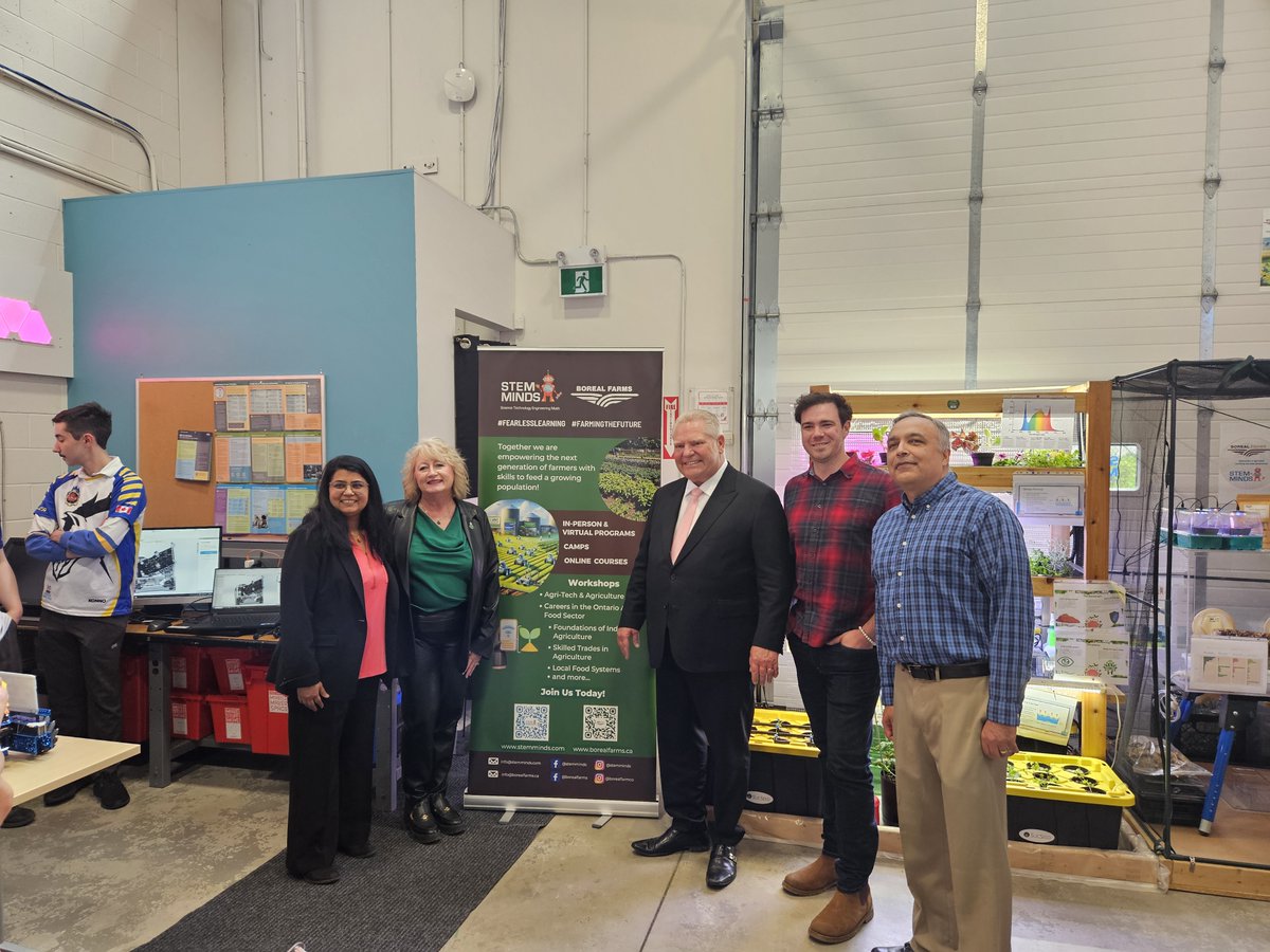 MurphyGallagher's tweet photo. Excited to welcome Premier @fordnation to #Aurora! 

Proud to announce our government is investing $293,800 in @stem_minds’ Future of Food and Farming project, training 150 jobseekers for thriving careers in agri-tech. 

Read more: https://t.co/Qs8fCoUzCM https://t.co/0hthudZmKh