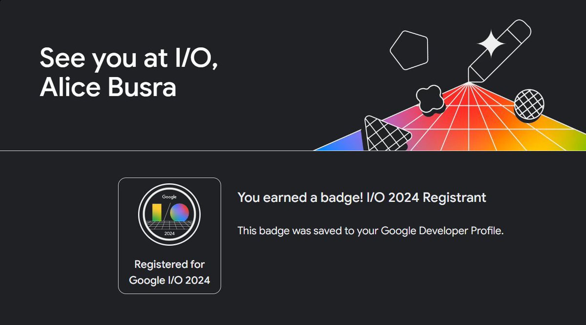 Yarın günlerden Google I/O ✌🏻

Google I/O 2024 will be happening tomorrow night at 8PM EAT.
#DevBadges #GoogleIO #GoogleIO2024 @Google @googledevs